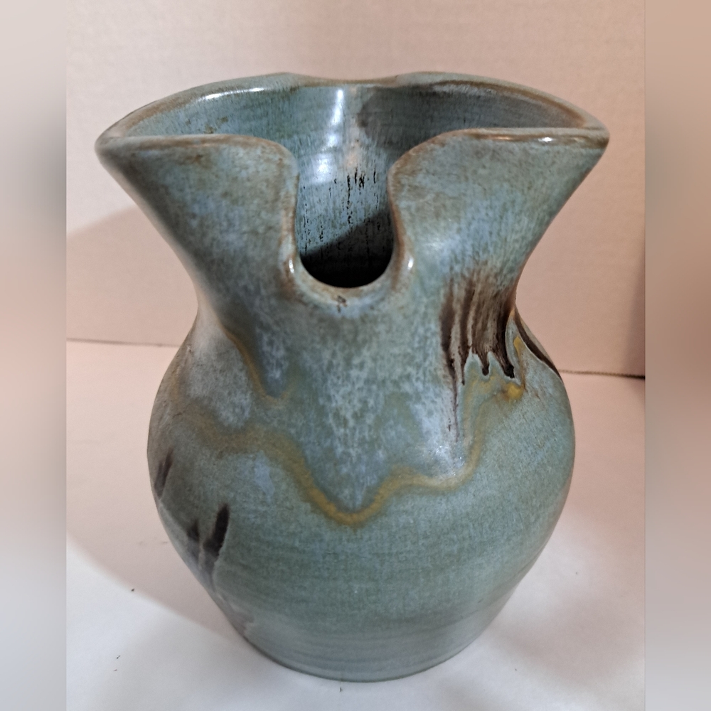 Blue brown pottery glazed Pitcher.